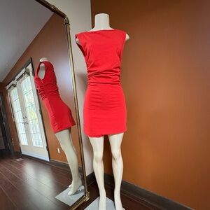 Poppy red mini dress